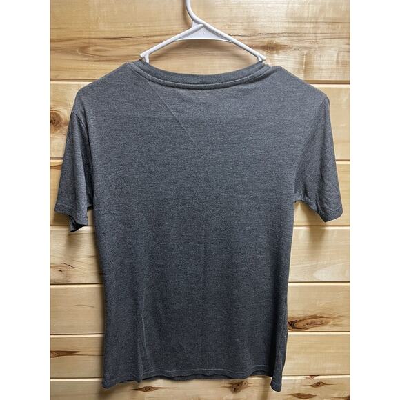 Disney Beauty and the Beast Womens Gray Graphic Tee Cutout V-Neck, Size Small - Picture 6 of 6